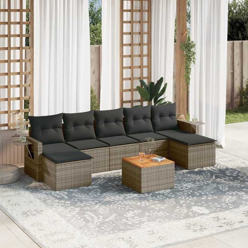Vidaxl Garden Sofa Set Grey