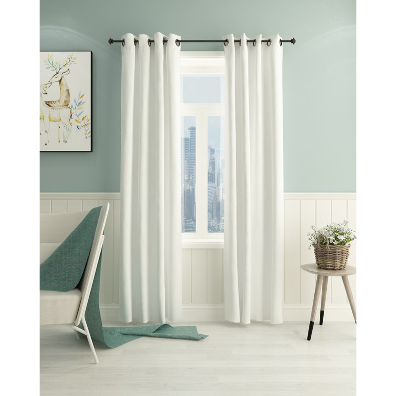 Mileti Blackout Sliding Panel Pair, 52" W x 95" L, White