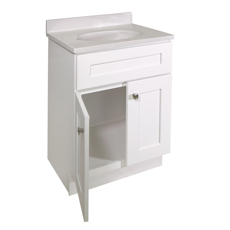 Meuble-lavabo de 25 po avec plateau, prêt à assembler, Sherwin Williams - Design House, 584722, Écru Blanc, Blanc