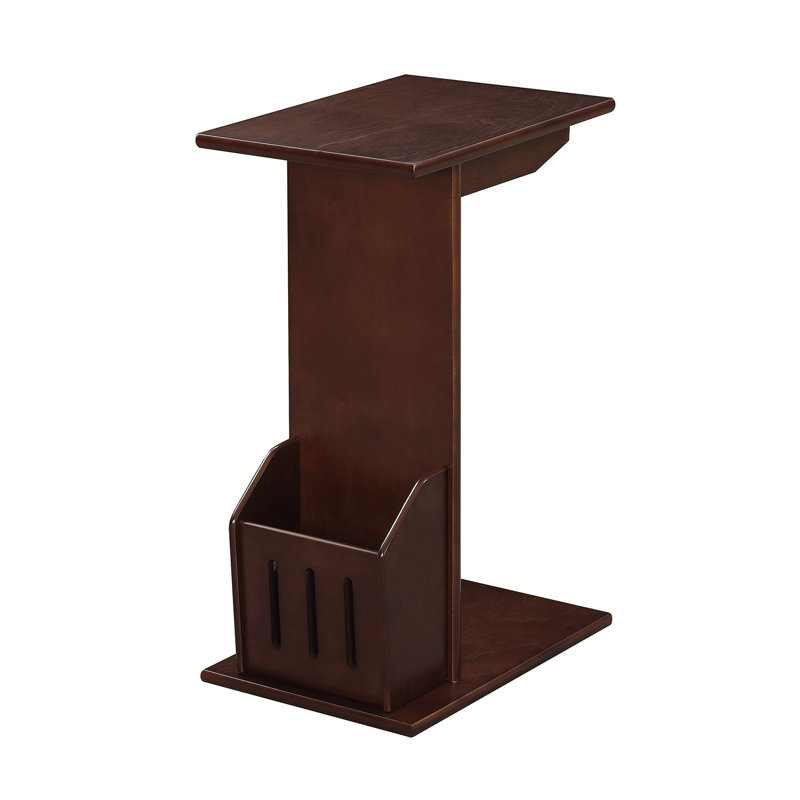 Grande table de bout en C 24 po avec porte-revues Edwin, Expresso