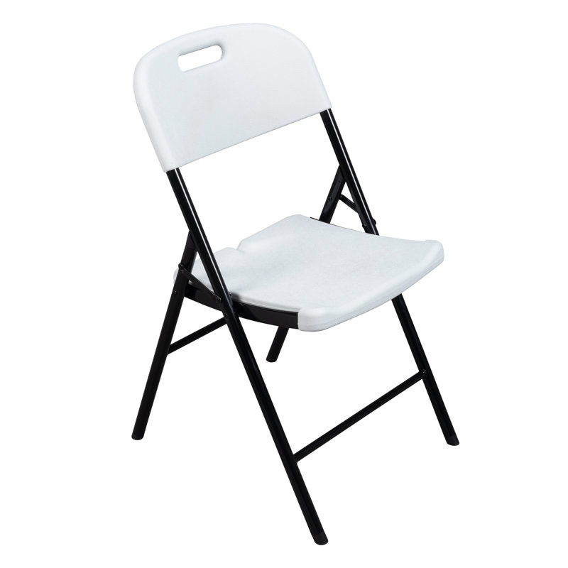 Ensemble de 6 chaises pliantes noires en plastique, Blanc