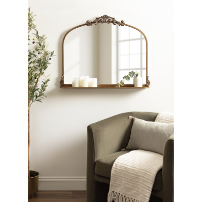 Stride Metal Arch Mirror with Shelves