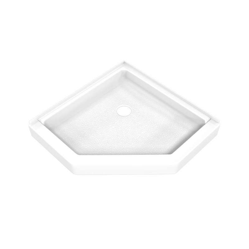 White Acrylic 36'' Neo-Angle Shower Base with Corner Drain