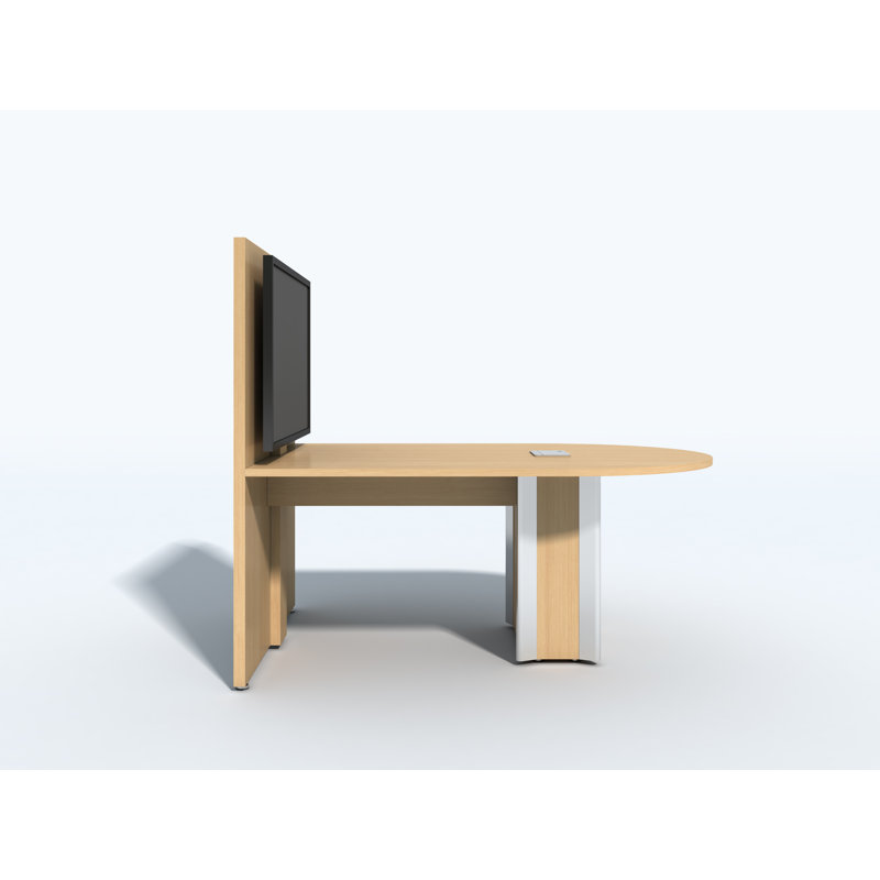 Table de conférence courbée avec modules d'alimentation, Érable Fushion