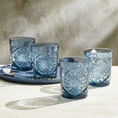 Verres Libbey Hobstar Blue Old Fashioned, 12 onces, ensemble de 4