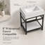 Meuble-lavabo en marbre de Carrare de 61 cm avec lavabo, console en acier inoxydable et tablette de rangement en verre-104733355