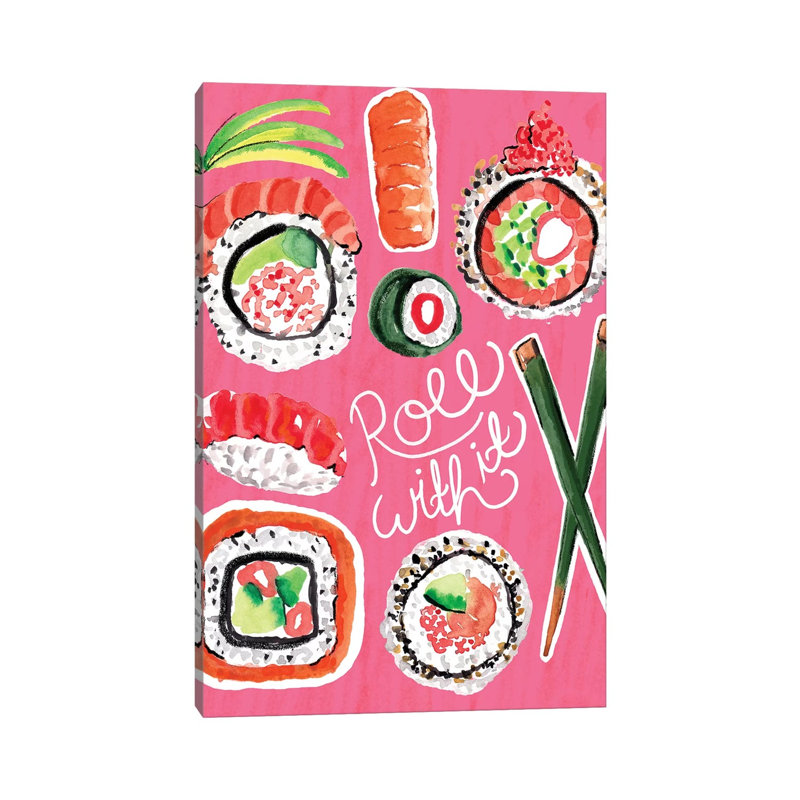 Sushis - impression sur toile tendue, H 12 po x l 8 po x P 0,75 po