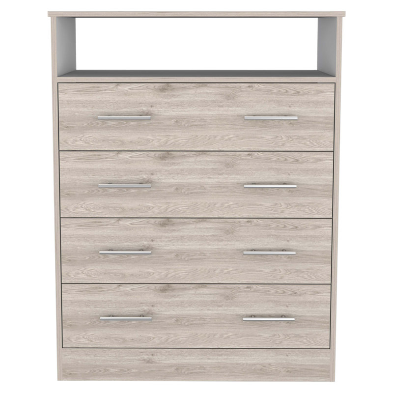 Commode rectangulaire à 4 tiroirs Dover, Gris clair