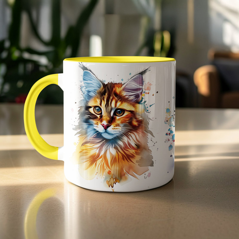 Ceramic Coffee Mug, 2, Yellow