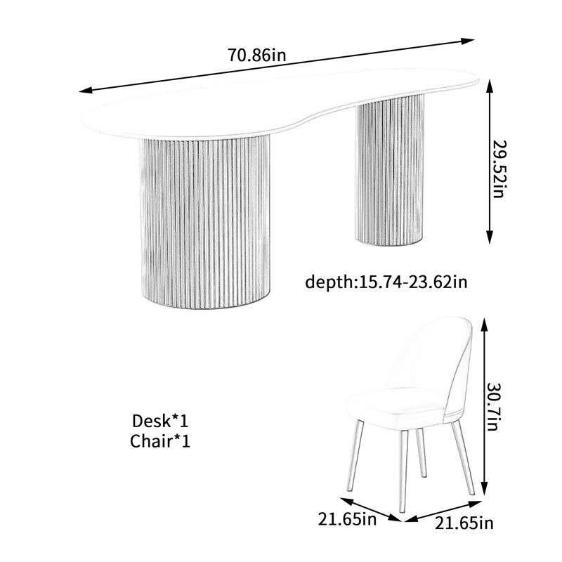 Modern Art Design Rock Slab Tabletop Iron Leg Desk