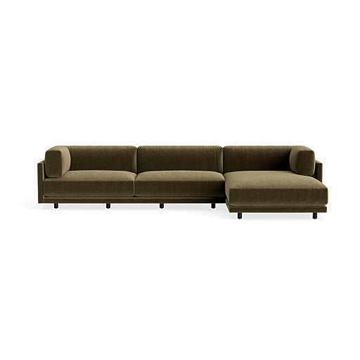 MTO - Sunday Sofa w/ Chaise, Right, Moss Velvet