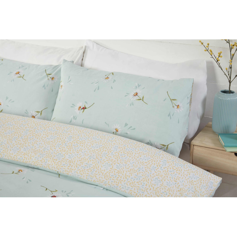Annikka Cotton Blend Floral Duvet Cover Set with Pillowcases, Kingsize Duvet Cover + 2 Standard Pillowcases