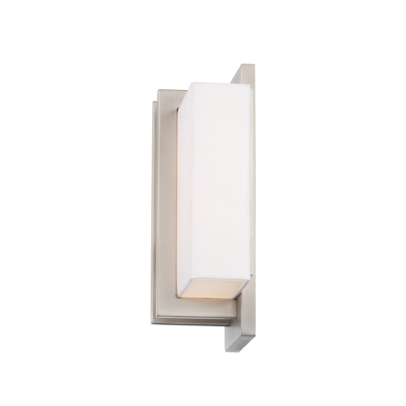 Downton Brushed Nickel Rectangular LED Sconce - Dimmable and Direct Wired