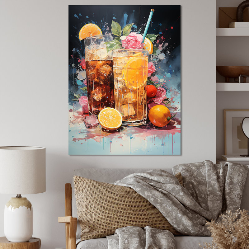 «Poloka Tropical Soda Cocktail I», reproduction sur toile, Toile tendue, H 32 po x l 24 po x P 1 po