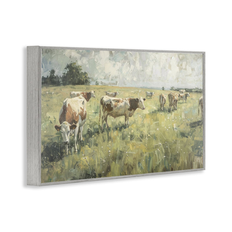  Vaches itinérantes dans les prairies, estampe numérique par LSR Design Studio, H 20 po x l 30 po