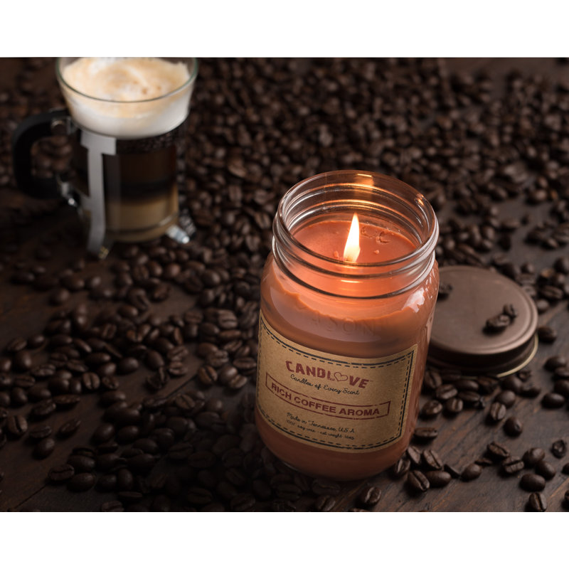 Vanilla Scented Jar Candle with Glass Holder