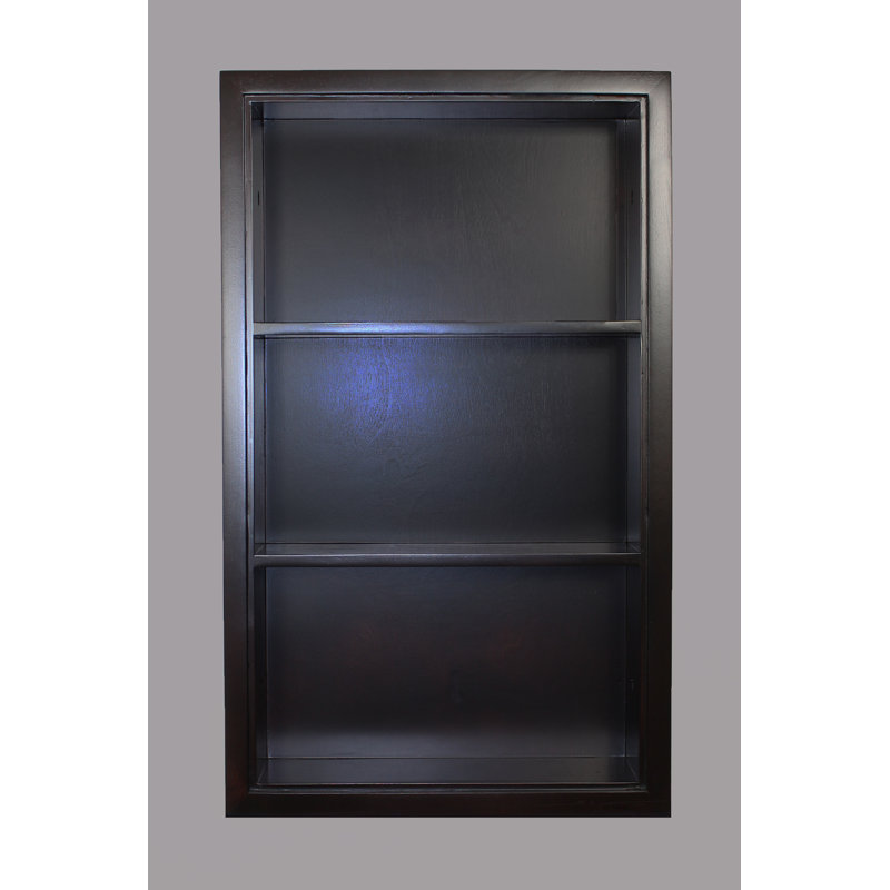 14x24 Recessed Sloane Wall Niche, Dark Brown Plain Back