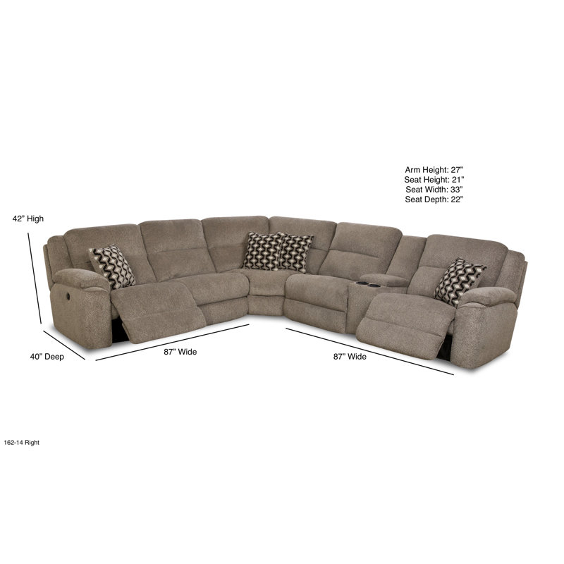 Campbell Power Reclining Sectional with Right-Side USB, Right Hand Facing