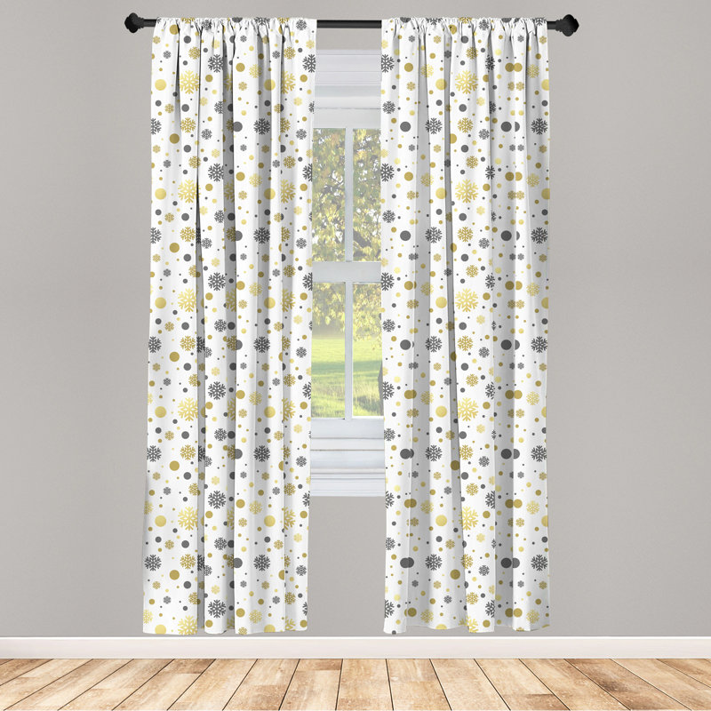 Polka Dots Semi-Sheer Rod Pocket Curtain Panels, 28" x 84"