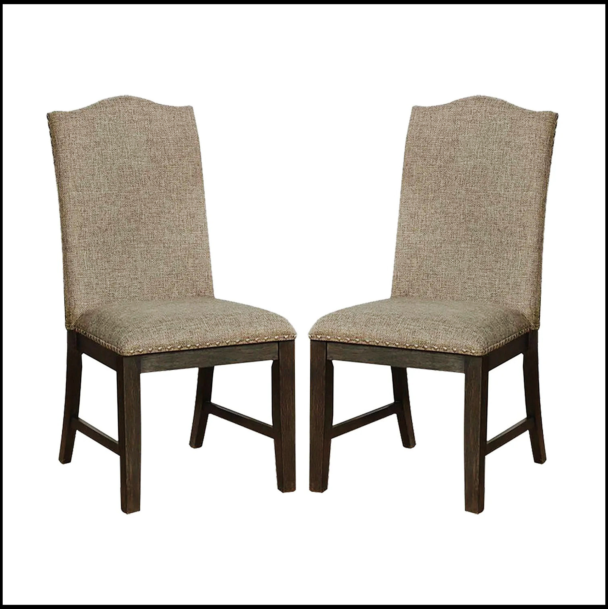 Wildon Home® Transitional Set of 2 Side Chairs with Warm, Espresso ...
