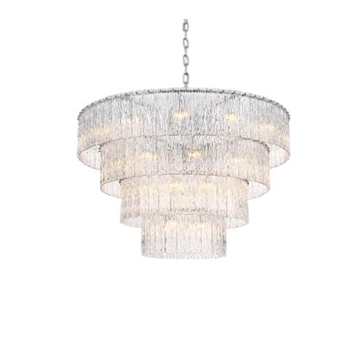 Intisar 40 inch Glass Chandelier in Chrome