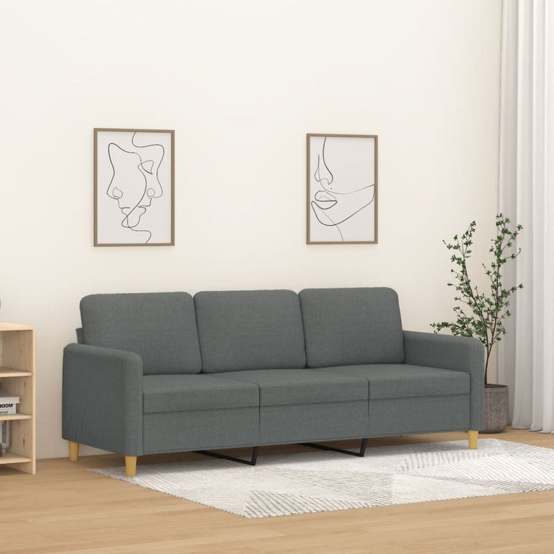 Canapé en tissu d'ameublement Dayarm, Polyester 100 % gris foncé