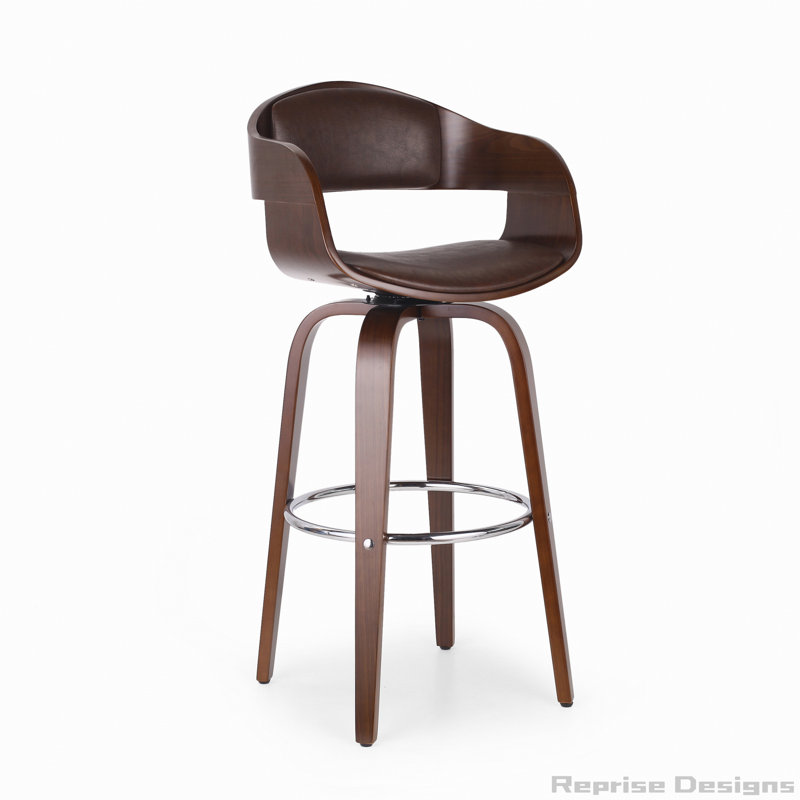 Tabouret en similicuir revêtu de tissu d'ameublement, Marron foncé, Marron foncé