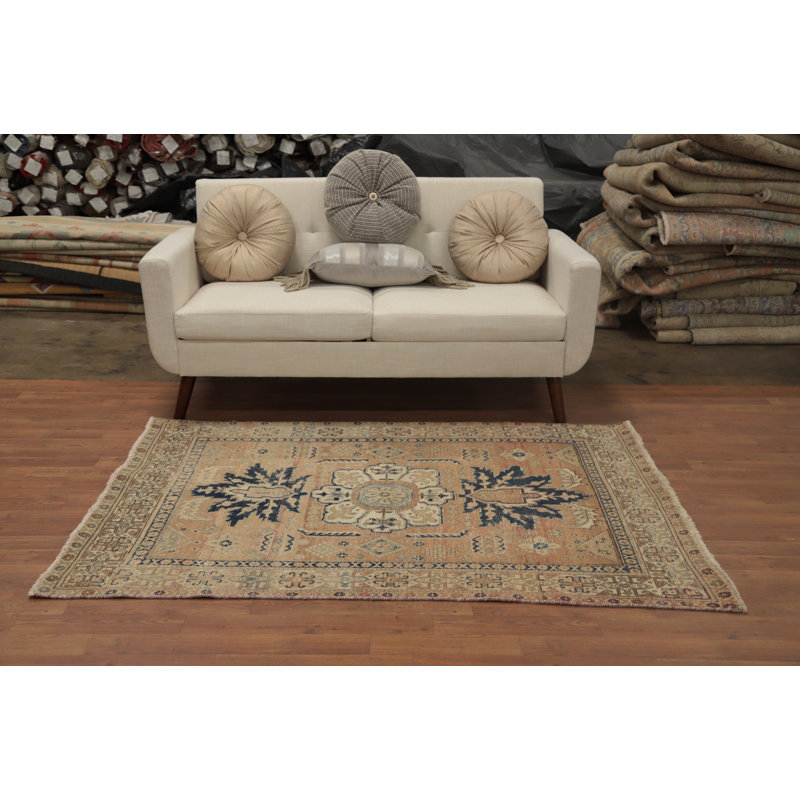 Tapis traditionnel à teinture de légumes antique 4 x 6