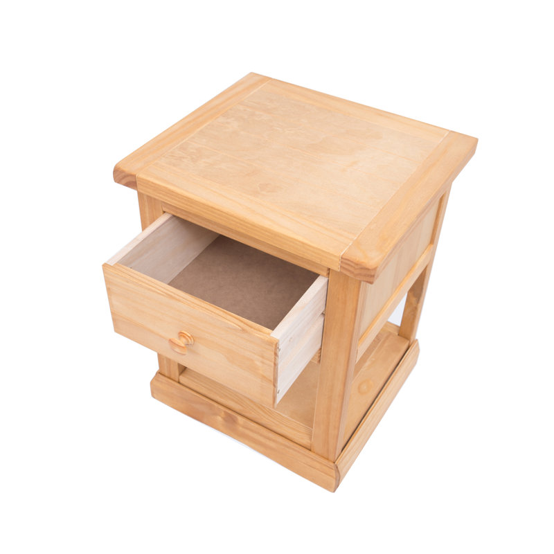 Dania 45cm W Solid + Manufactured Wood Bedside Table, Oak