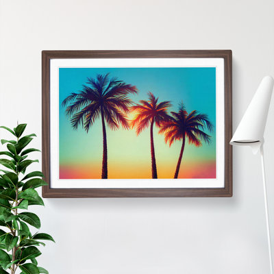 Evening Palm Trees - Framed Print