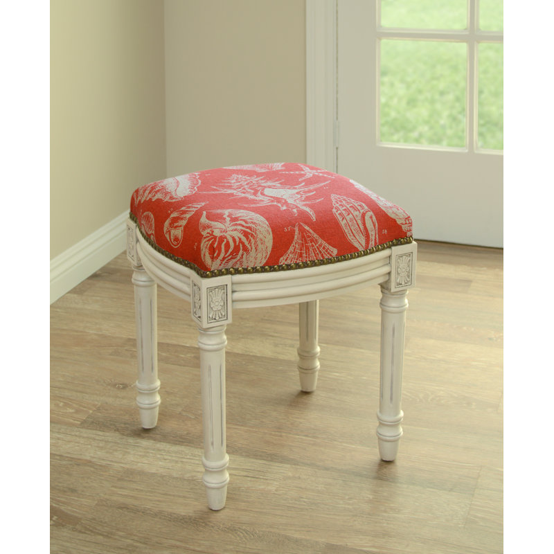 Tabouret de coiffeuse Toscano Seashells, Corail rouge