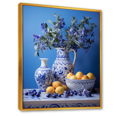 Mediterranean Tile Still Life Kitchen II - Boho Pottery Wall Art Decor