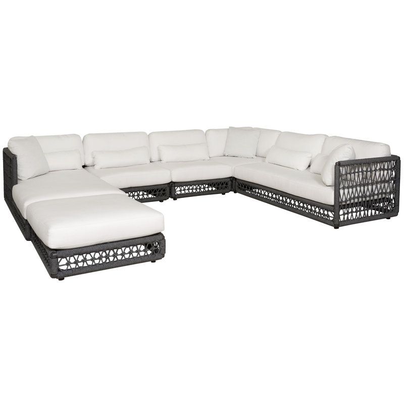 Cedargrove Outdoor 6-Piece Sectional, Toodaloo Parchment