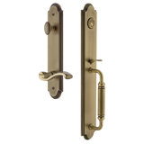 Arc Handleset with Single Cylinder Deadbolt and Portofino Door Lever and Arc Rosette