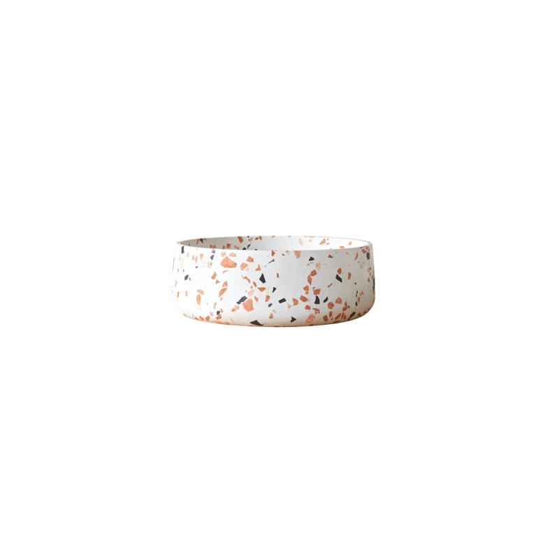 Milos Round Brown Premium Terrazzo Bathroom Sink, Brown