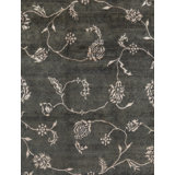 Himalayan Floral Area Rug in Dark Brown/Beige