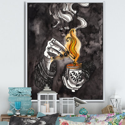 Steampunk Girl Burning A Candle - œuvre d'art sur toile rétro