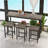 Counter Height Extra Long Dining Table Set With 3 Stools Pub Kitchen Set Side Table With Footrest-984863345-984863347