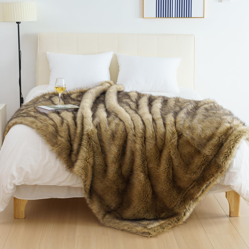 Asriel Throw Blanket, W130 x L150cm, Light Brown