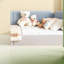 Lits Montessori sécurisés, cadre de sol moderne Queen en polaire Teddy pour enfants-1317932163