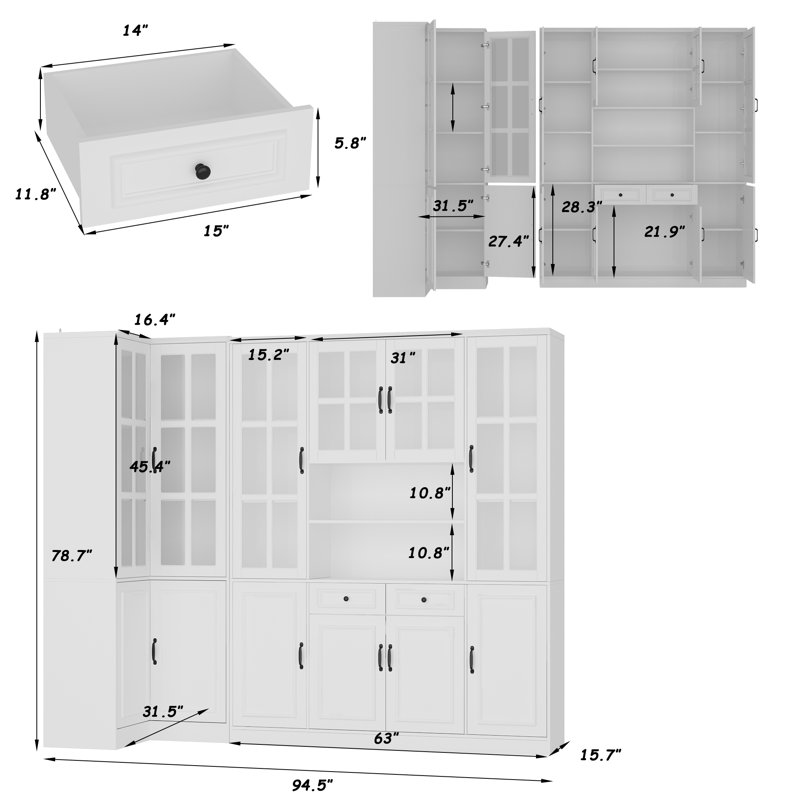 L-Sharped Corner Pantry Cabinet
