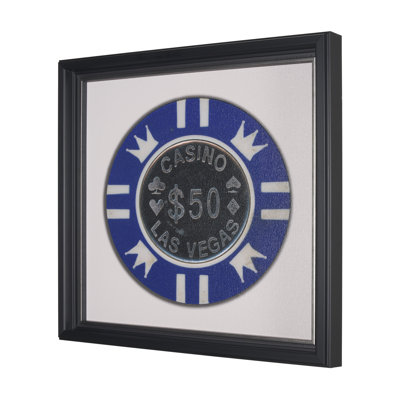 Kirkwood 1 Dollar Vegas Poker Chip par Zap Studio, reproduction de photo d'art encadrée sous verre