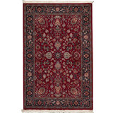 Jahan Wool Oriental Area Rug in Wine/Black