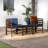 Acacia Patio Sofa with Cushions and Ottoman-977936986-1000791902