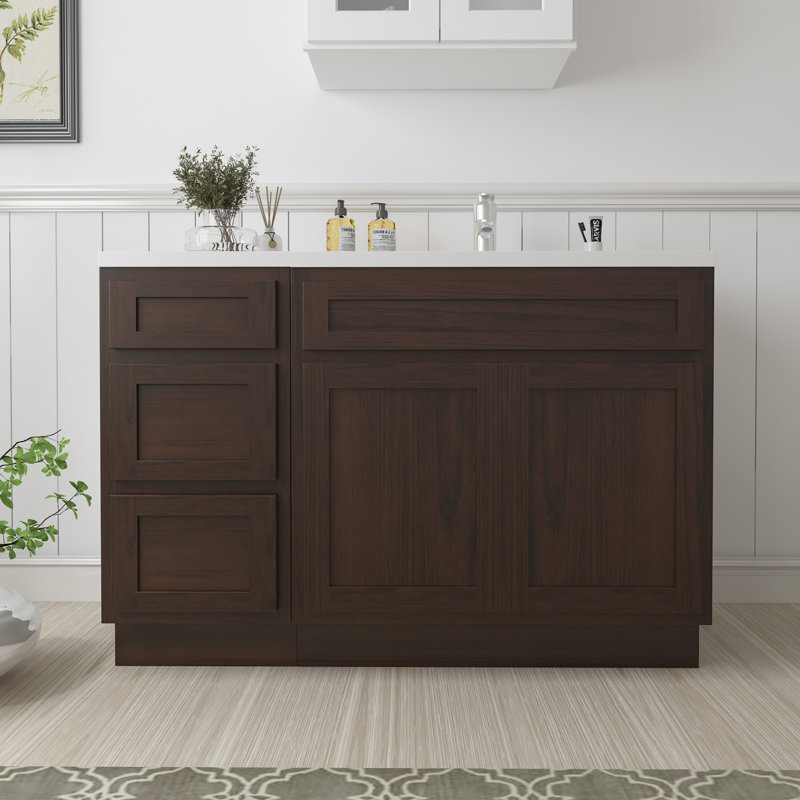 51'' Single Bathroom Vanity Base Only, Brown