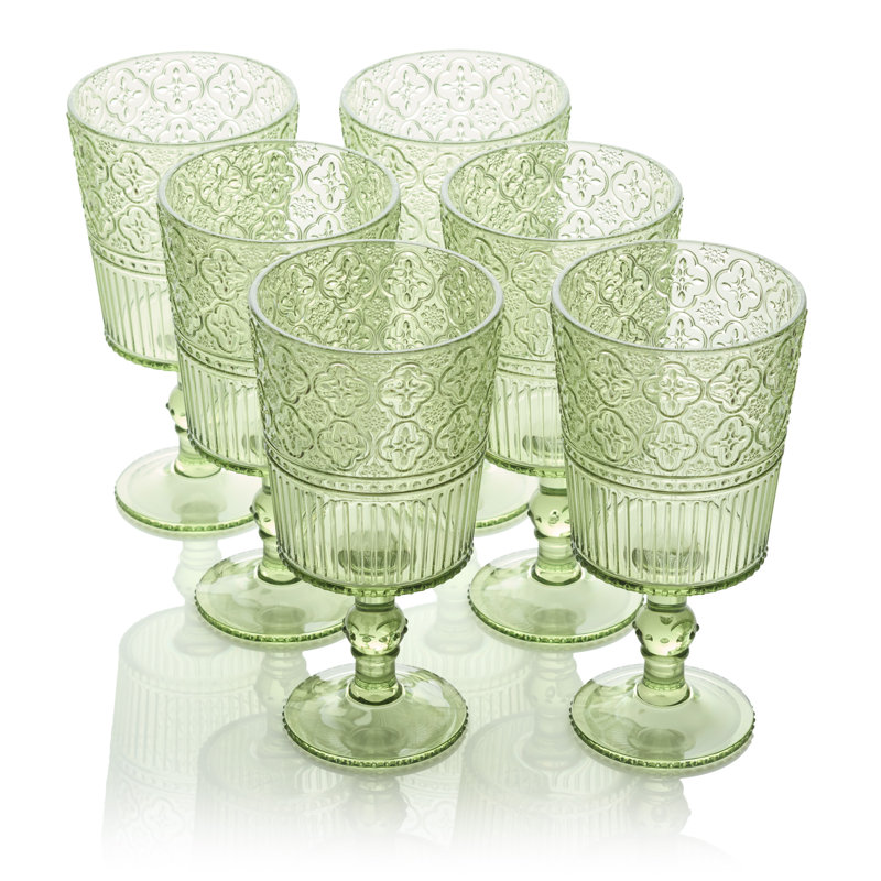 Ensemble de 6 verres tout usage en acrylique 14 oz Victoria, Vert