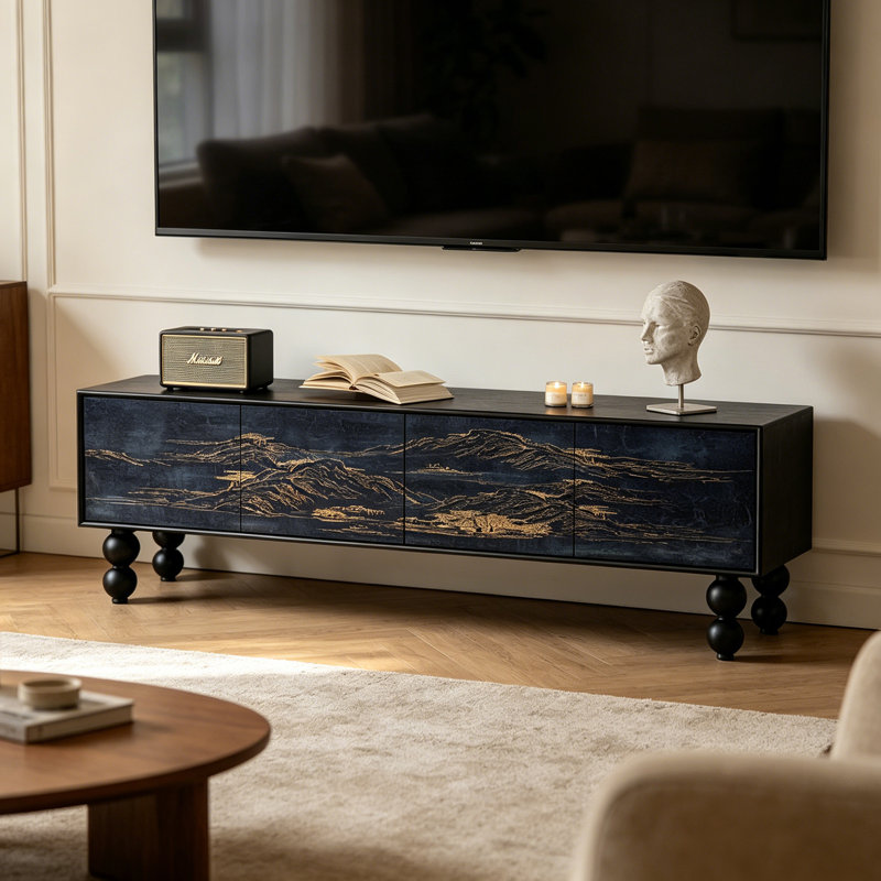 Meuble télé avec rangement Luxury, 23.62"H x 78.74"L x 15.74"W
