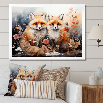 «Springtime Foxs Gaze II», art mural animal renard
