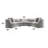 Ivria Gray Boucle Sectional Sofa W/9 Pillows