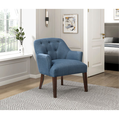 Chaise en contreplaqué bleu avec revêtement texturé et finition moderne en bois massif